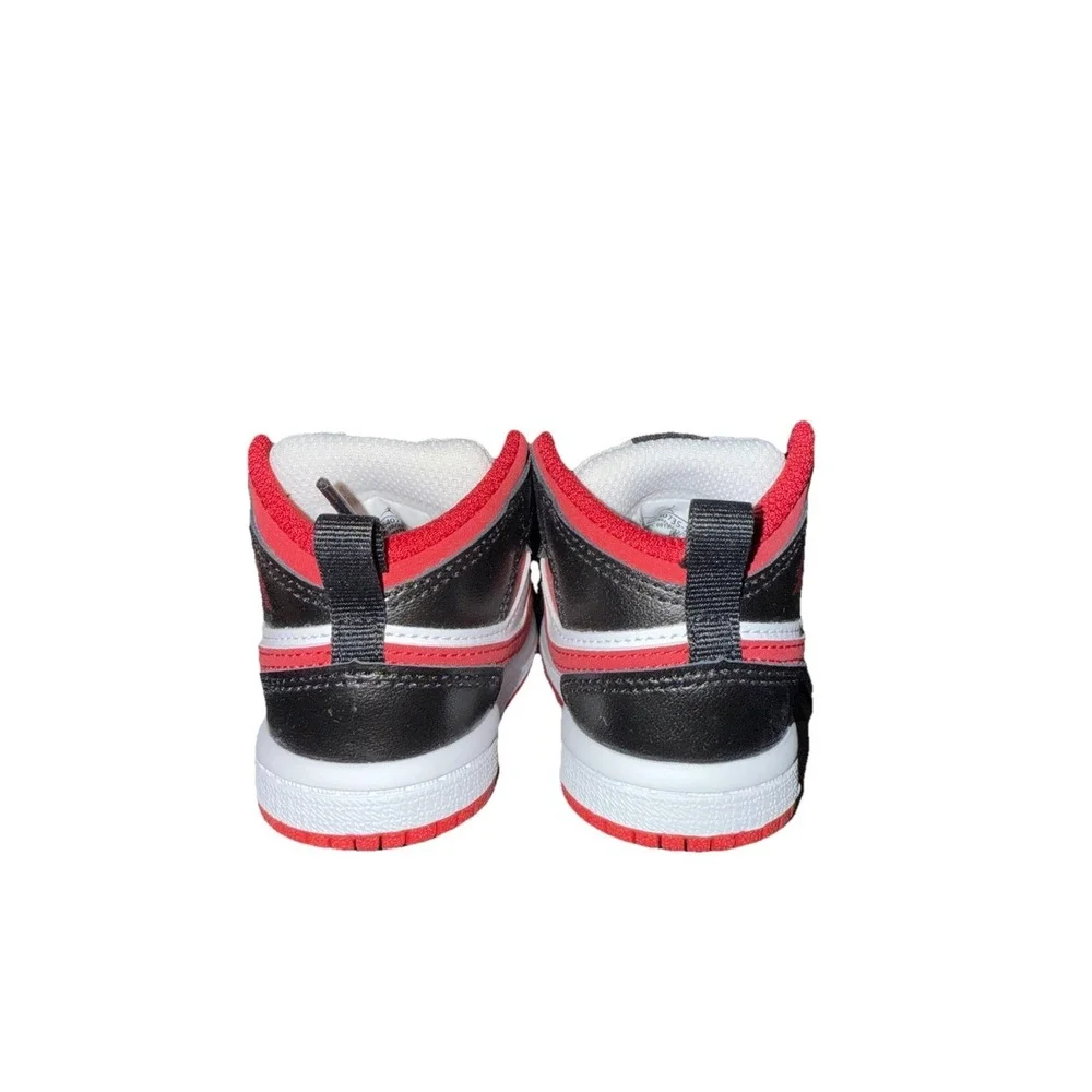 Nike Air Jordan 1 Mid TD White Gym Red Black | 640735-122 Size 4C